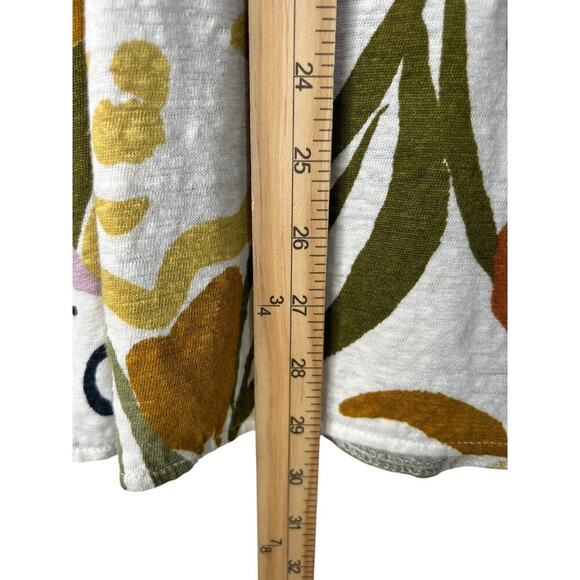 Rachel Zoe Linen Top Size 3X Multicolor Floral Summer Beach Vacation Boho Artsy - Picture 8 of 9